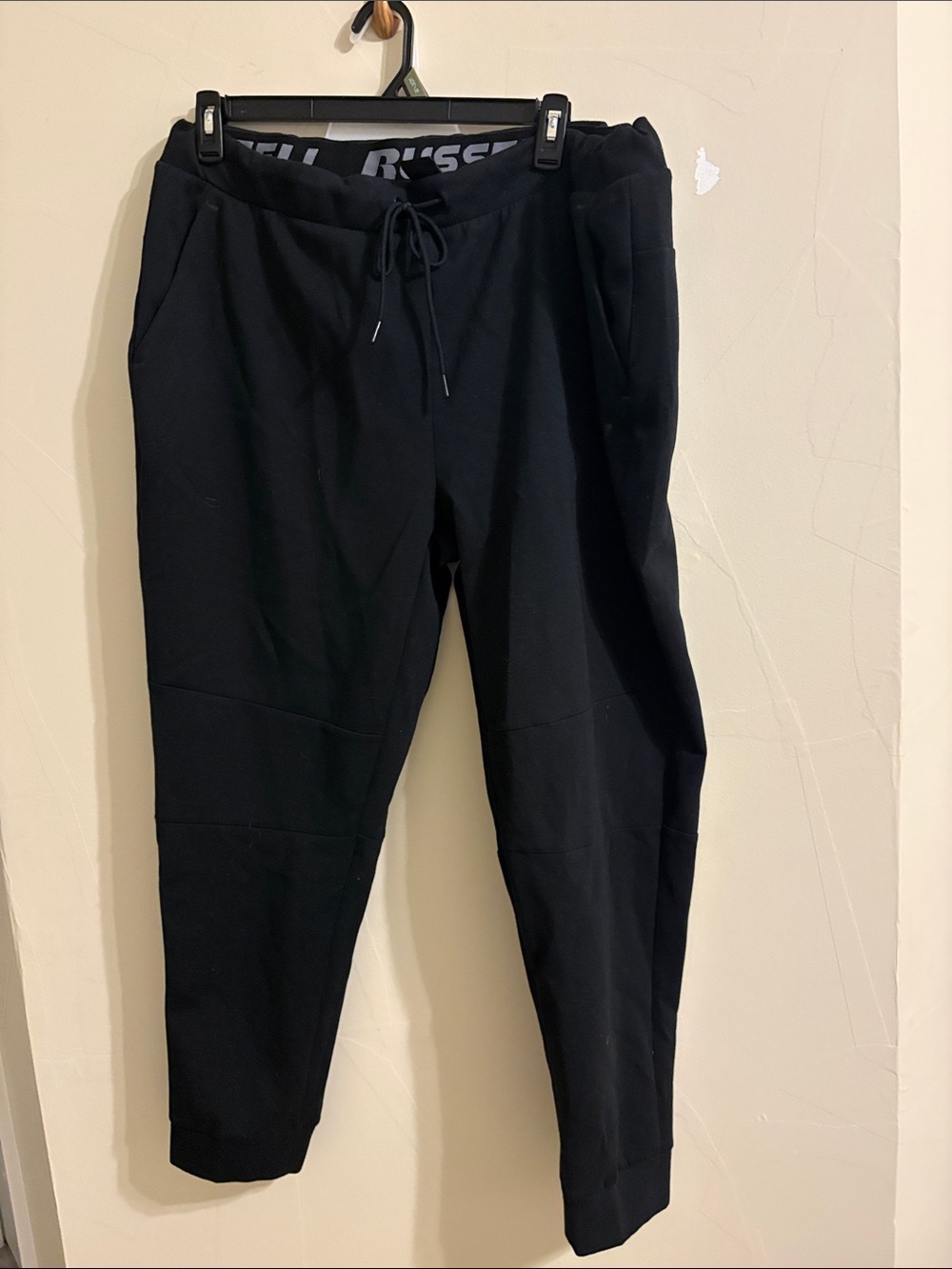 Russell Athletic Black Jogger Sweatpants with Drawcord